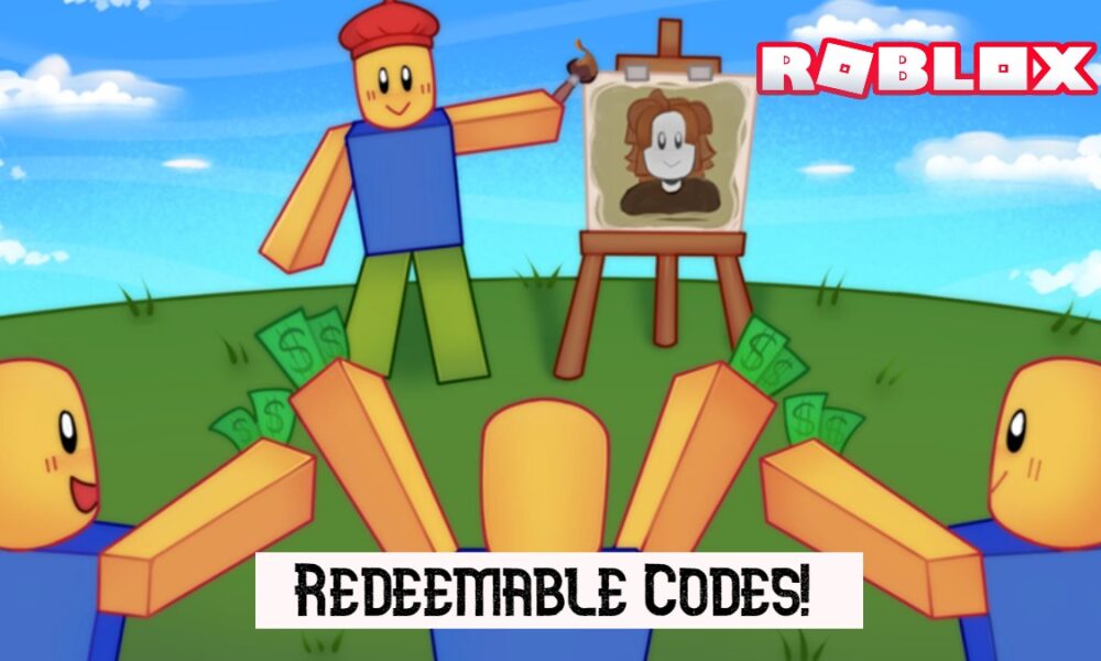 Starting Artists characters throwing money at a Roblox variant of Mona Lisa