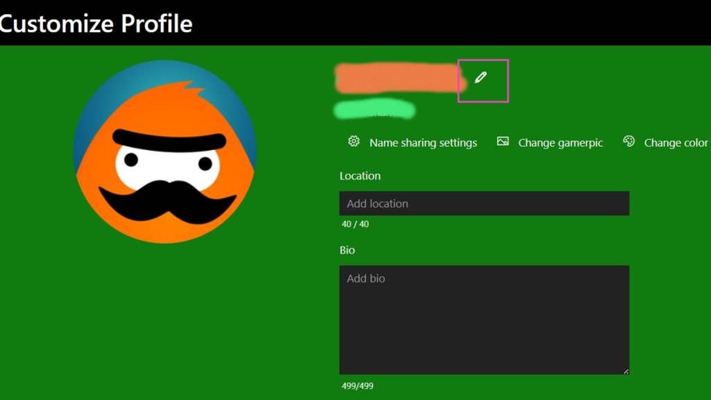 Personalizar la página de perfil en el sitio web oficial de Xbox