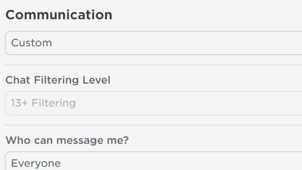 Nivel de filtrado de niños en Roblox