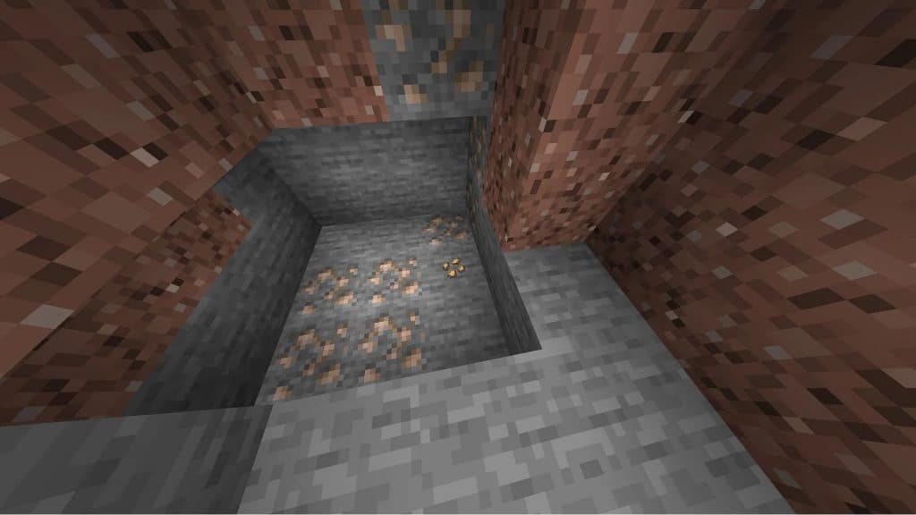 Mineral de hierro bajo tierra en Minecraft