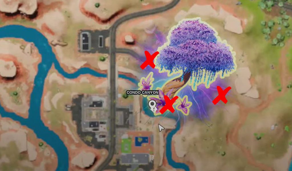 Ubicaciones de cámaras de imágenes de vigilancia en Bungalow Blooms en Fortnite