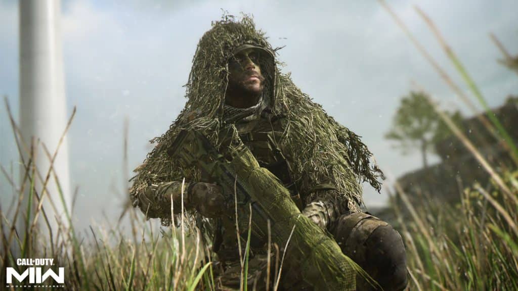 Capitán Price en traje ghillie en Modern Warfare 2