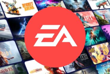 Electronic Arts logo and games catalog