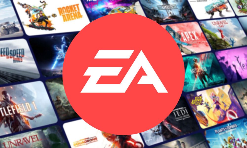 Electronic Arts logo and games catalog