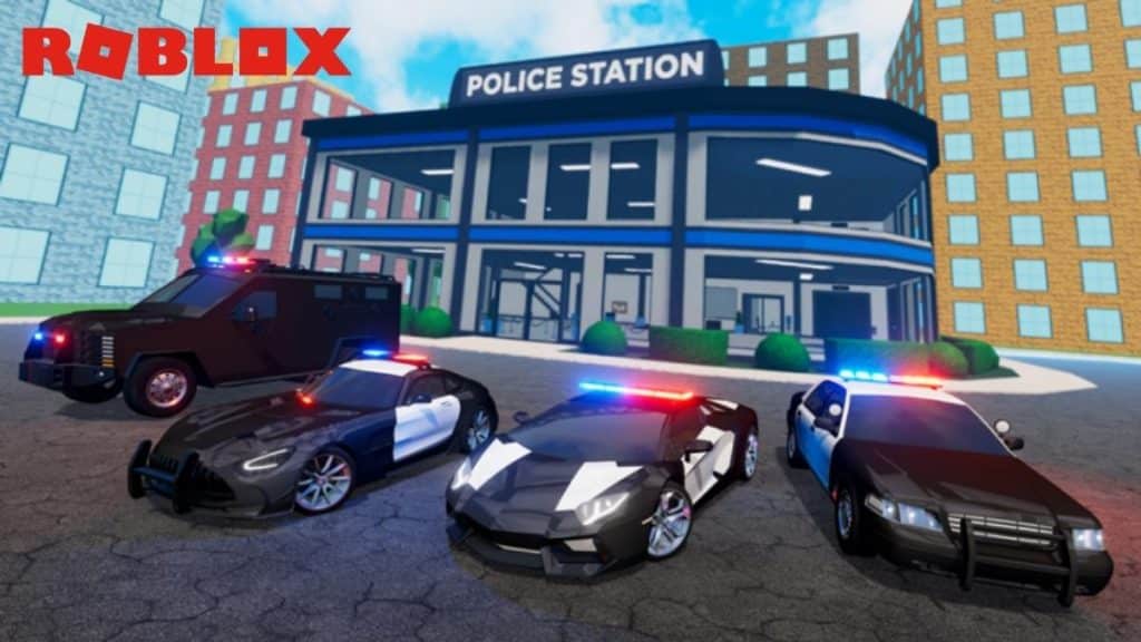 Coches de la estación de policía en el concesionario de coches Tycoon Roblox