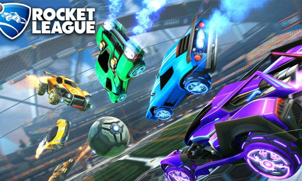 Player attacking a ball in Rocket League