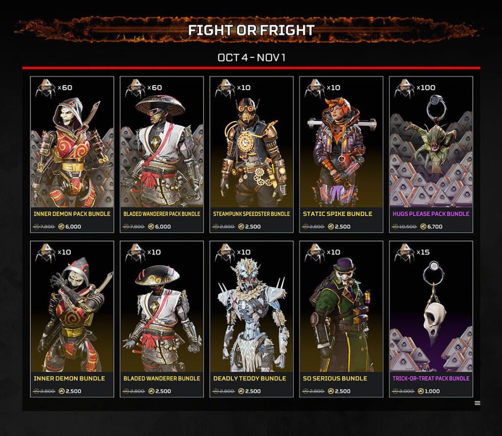 Máscaras de Apex Legends Fight or Fright del 4 de octubre al 1 de noviembre