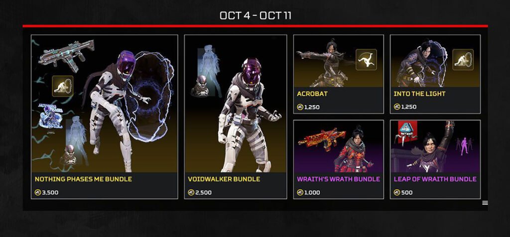 Skins de Apex Legends Fight or Fright del 4 al 11 de octubre