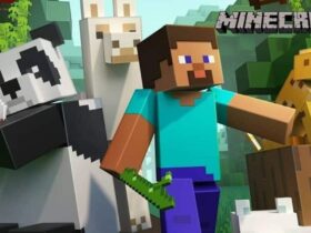 Minecraft's Steve with a Panda