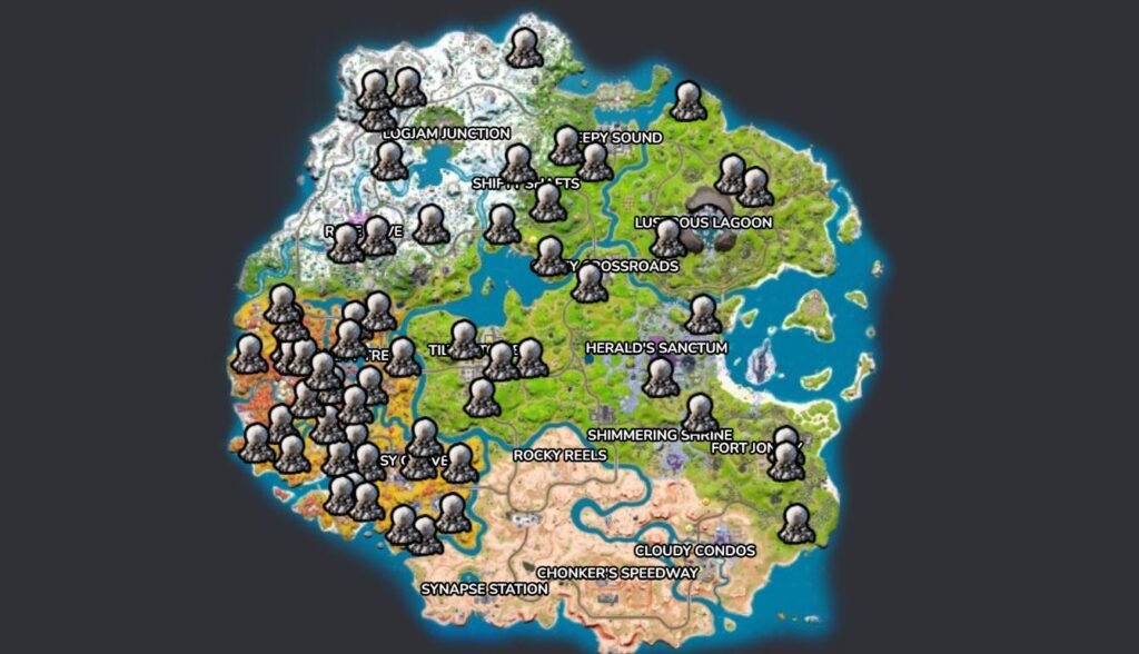 Ubicaciones de rocas de Fortnite