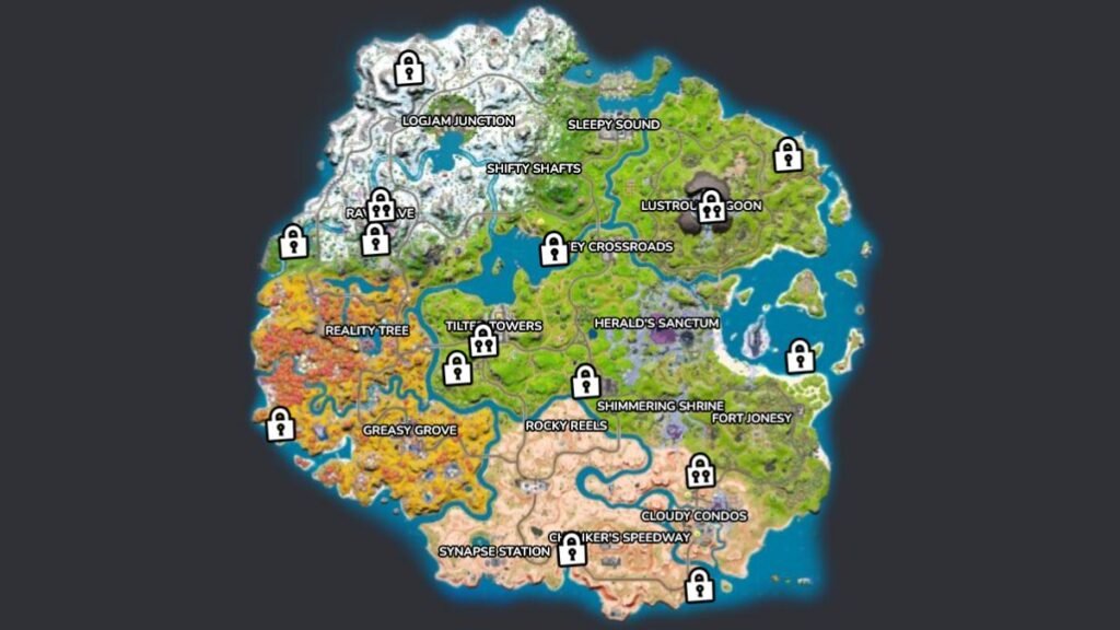 Bóvedas de Fortire marcadas en el mapa