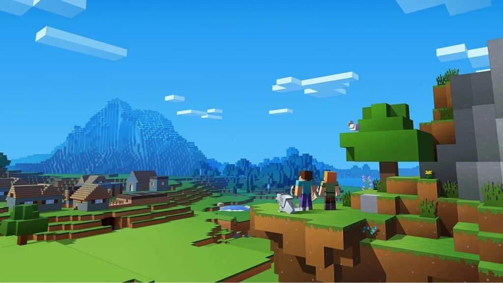 Obras de arte oficiales de Minecraft con el Overworld verde