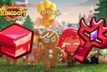 Cookies from Cookie Run Kingdom with Searing Keys and Chaos Cake Pieces