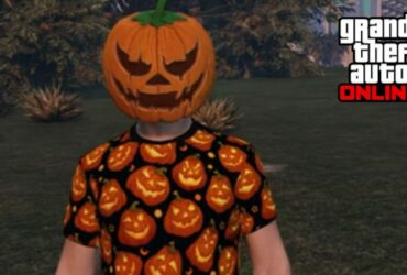 GTA Online character in pumpkin mask