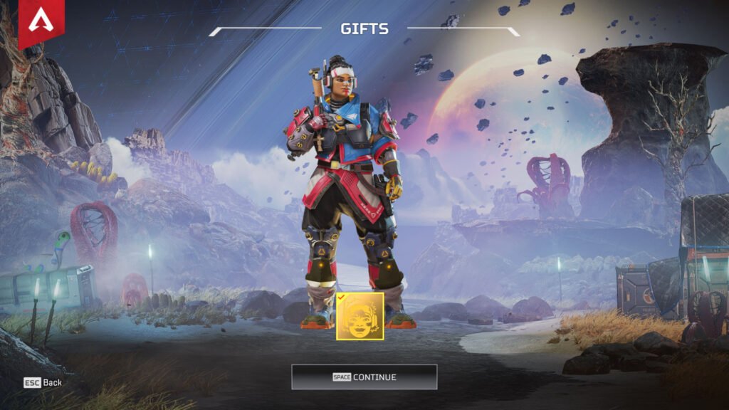 Jugador de Apex Legends recibiendo regalo 