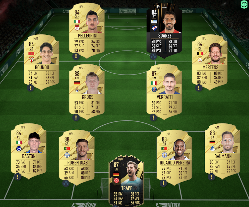 Solución sbc de actualización de icono de escuadrón con clasificación 86 de FIFA 23