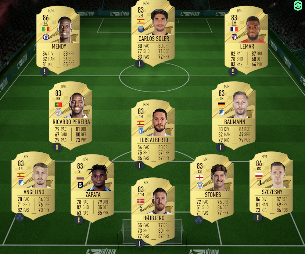 Escuadrón con calificación 84 solución SBC becker fifa 23