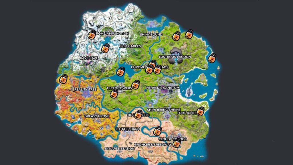 Fortnite cubos de ubicaciones de dulces