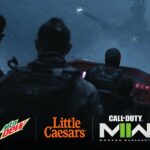 Modern Warfare 2 operators and mtn dew little Caesars logos