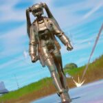 Fortnite character covered in chrome