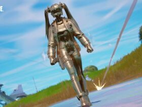 Fortnite character covered in chrome