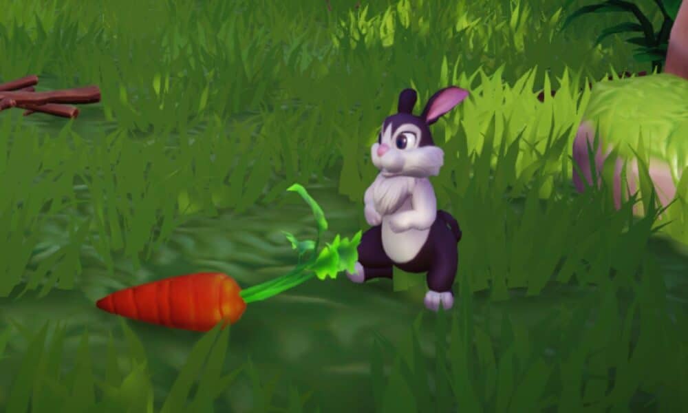 rabbit with carrot in disney dreamlight valley