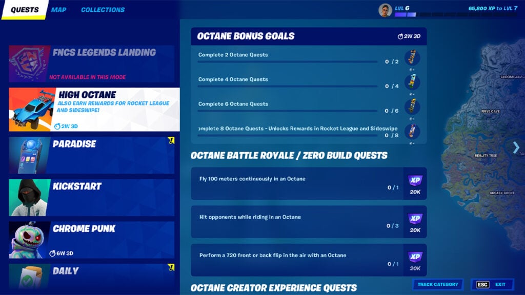 Todas las recompensas de Fortnite High Octane Quest