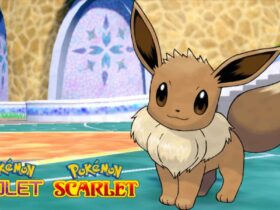 eevee posing in pokemon scarlet and violet