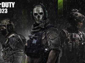 Ghost and Modern Warfare 2 Operators with CoD 2023 logo