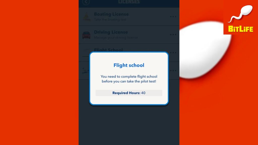 Escuela de vuelo en BitLife