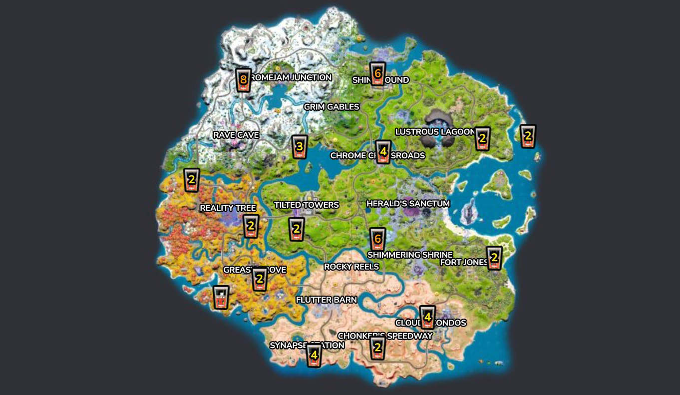 mapa de ubicaciones de gasolineras fortnite