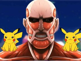 pikachus with colossal titan in pokemon scarlet and violet