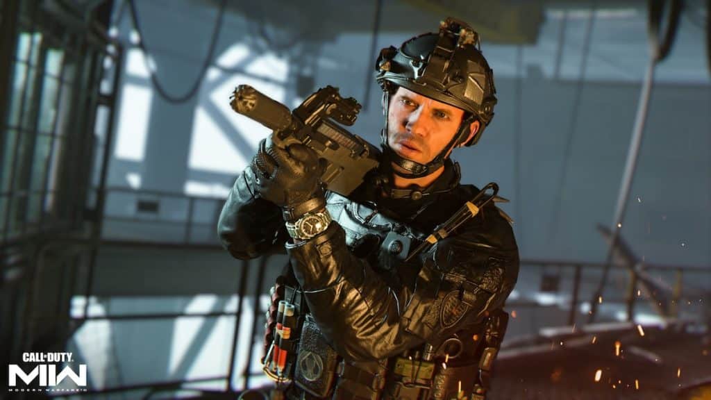 Operador de Modern Warfare 2 con arma