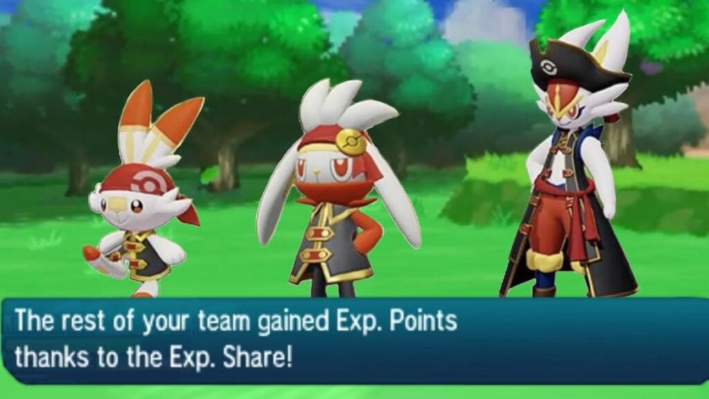 scorbunny y formas evolucionadas en pokemon