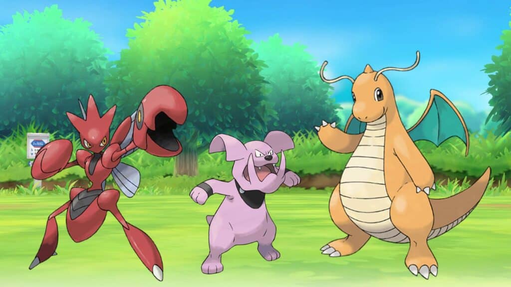 scizor granbull dragonite en pokemon ir