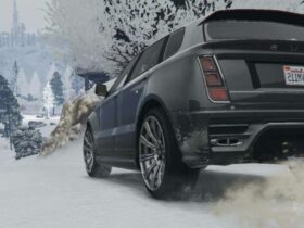 car driving in snow in gta online