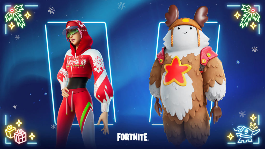 Fortnite Winterfest 2022 Arctic Adeline y Sled Ready Guff Outfits