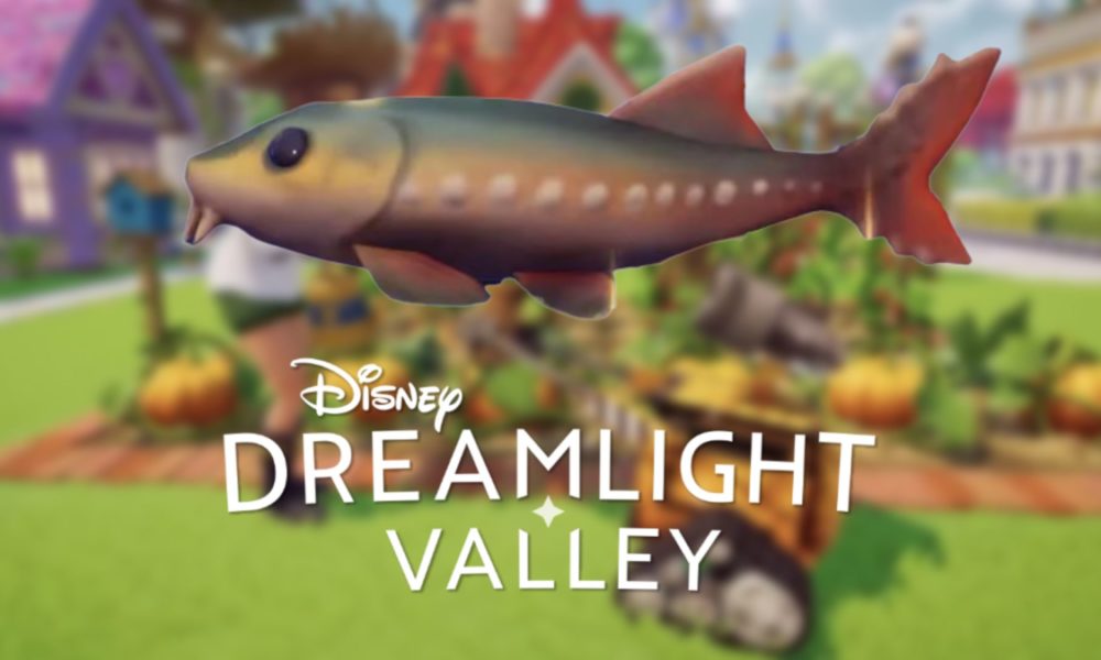 white sturgeon fish in disney dreamlight valley