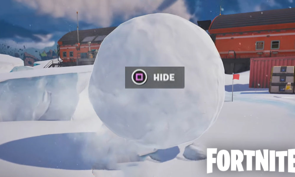 Giant snowball in Fortnite