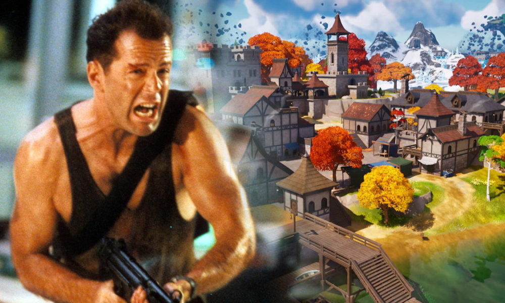 Die Hard's John McClane and Fortnite Chapter 4 artwork