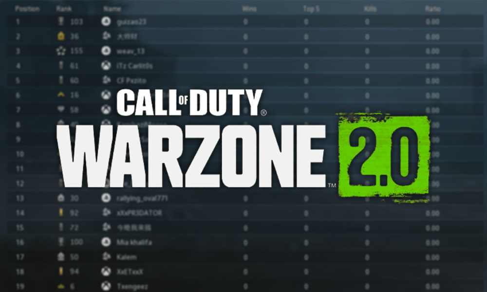 leaderboard in warzone 2