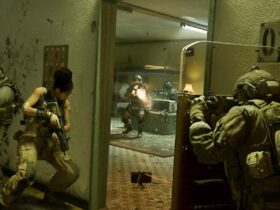 modern warfare 2 operators outside of room with riot shield