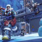 mei running away in overwatch 2 winter wonderland