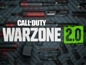 Warzone 2 logo in front of weapon attahcments