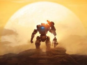 titan and character walking off into sunset in titanfall