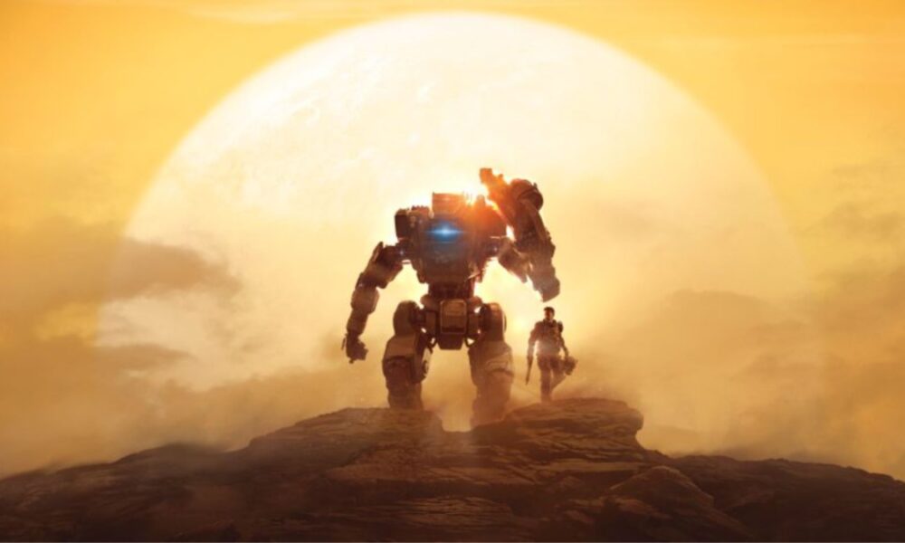 titan and character walking off into sunset in titanfall