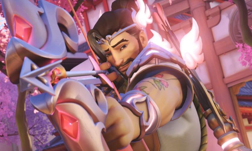 Hanzo dressed as Cupid in Overwatch 2