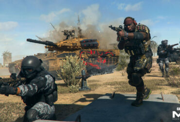 Modern Warfare 2 players fighting beside tank