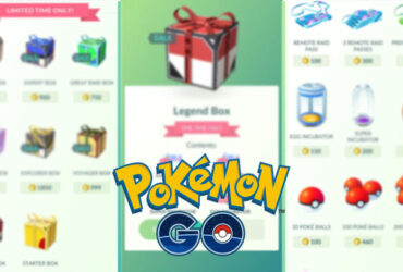 blurred screenshots and the Pokemon Go logo