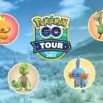 Pokemon Go Tour logo surrounded by featured Hoenn Pokemon